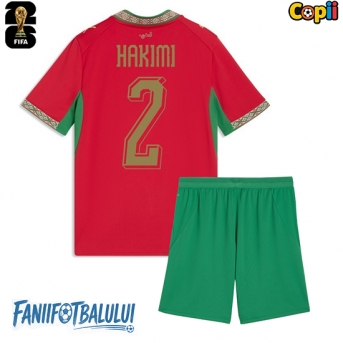 Maroc Achraf Hakimi #2 Echipament de Fotbal Replică Mondial 2026 Copii Acasa (+ Șorturi)